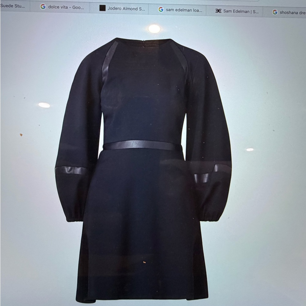 Shoshanna Etsy Leather Trim Dress